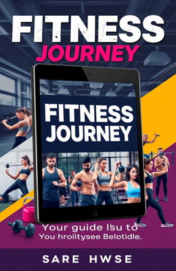 A visually appealing eBook cover design featuring a modern gym aesthetic with vibrant colors