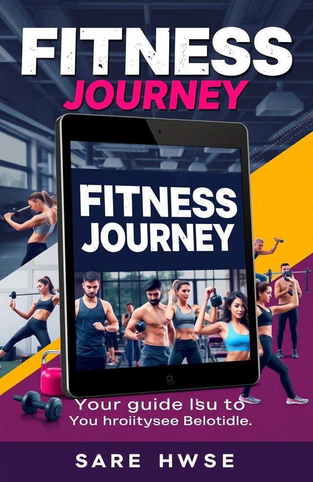 A visually appealing eBook cover design featuring a modern gym aesthetic with vibrant colors