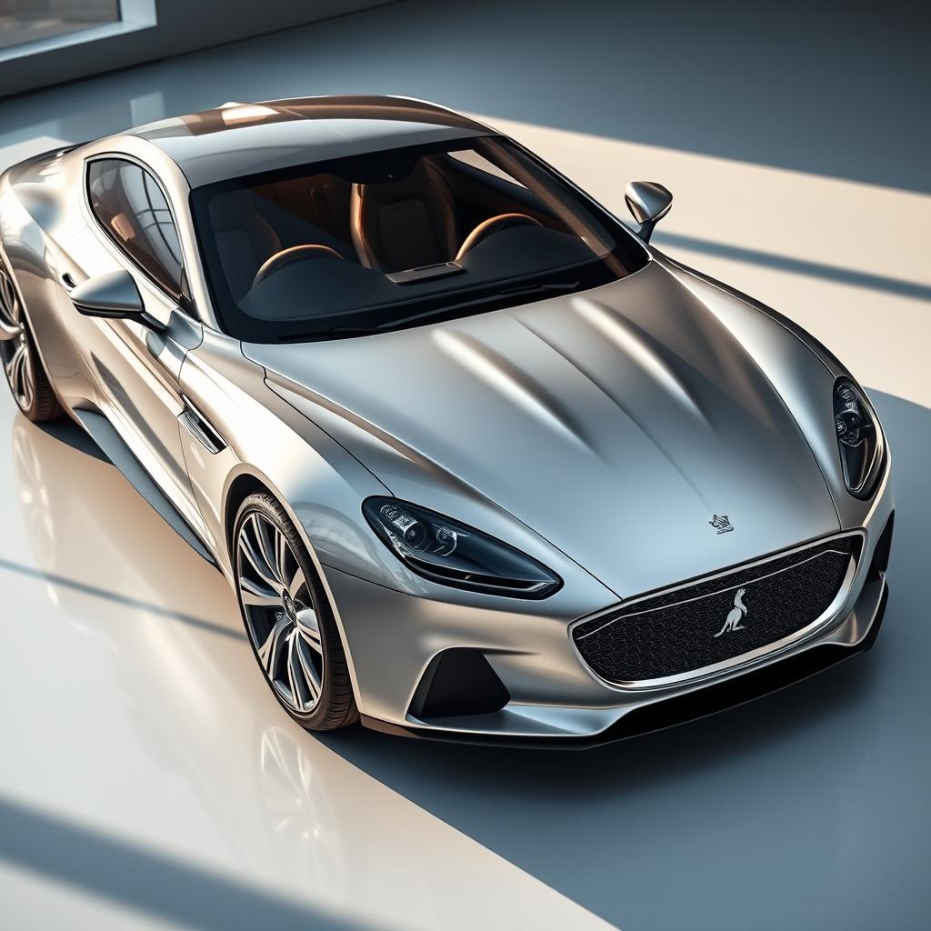 A high-class luxury car featuring a powerful V8 engine, exuding elegance and opulence