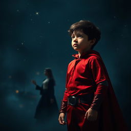 A captivating night scene encapsulating a sense of mystery and heroism