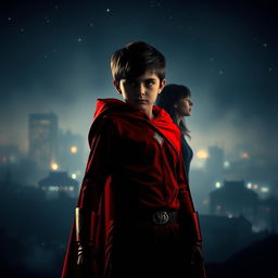 A captivating night scene encapsulating a sense of mystery and heroism
