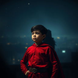 A captivating night scene encapsulating a sense of mystery and heroism