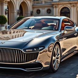 A luxurious and elegant high-class car designed for millionaires, featuring a powerful V8 engine that exudes strength