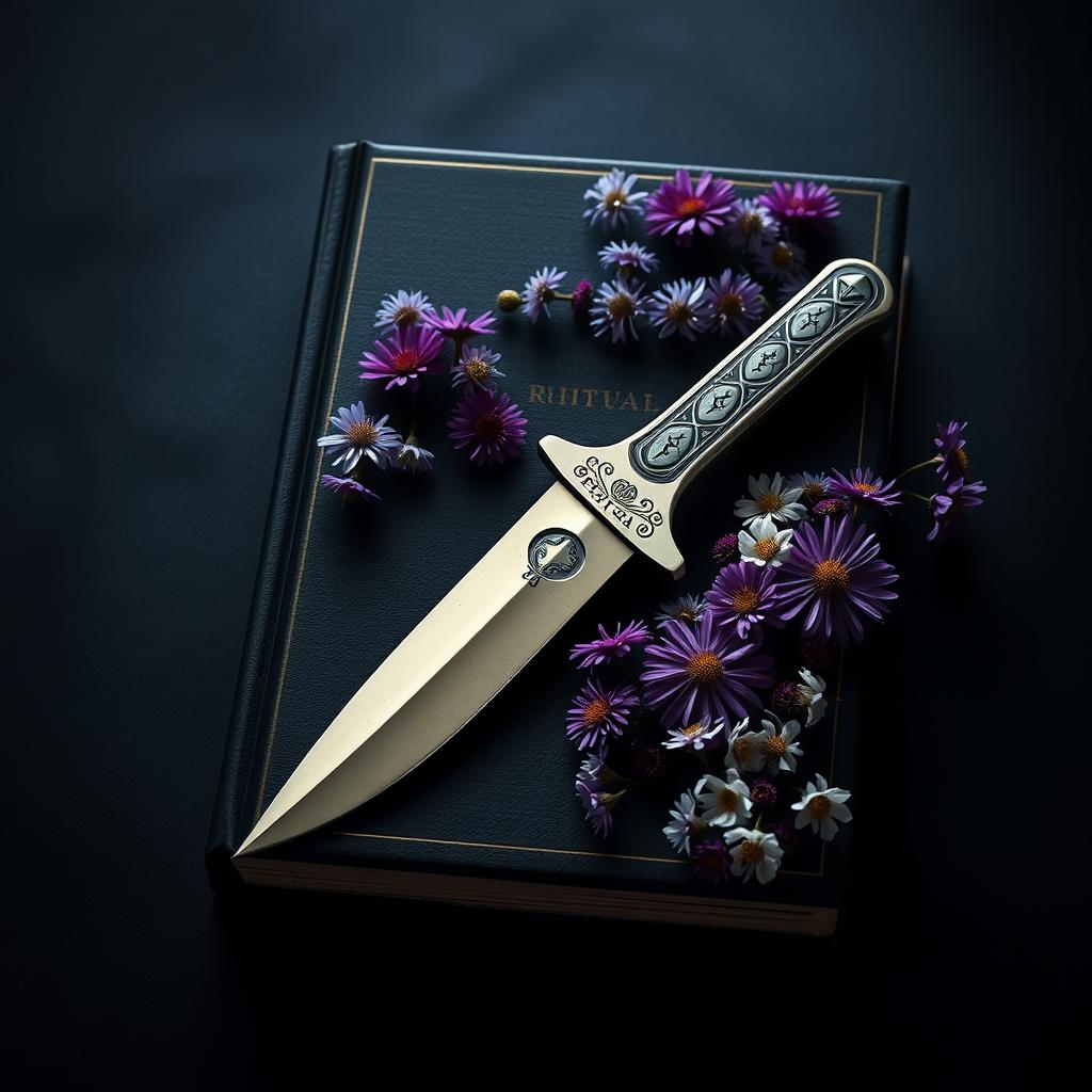 An enchanting book cover with a deep, dark background that sets a mystical mood