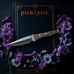 An enchanting book cover with a deep, dark background that sets a mystical mood