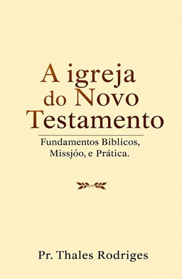 A book cover design for 'A igreja do Novo Testamento - Fundamentos Bíblicos, Missão e Prática', featuring a scholarly and formal theological style