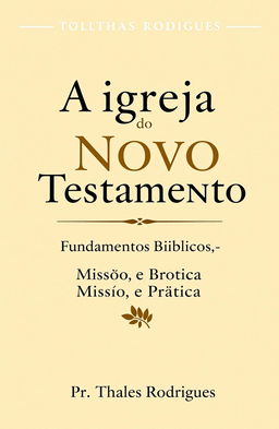 A book cover design for 'A igreja do Novo Testamento - Fundamentos Bíblicos, Missão e Prática', featuring a scholarly and formal theological style