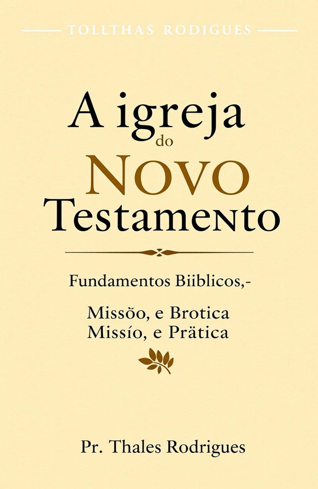 A book cover design for 'A igreja do Novo Testamento - Fundamentos Bíblicos, Missão e Prática', featuring a scholarly and formal theological style