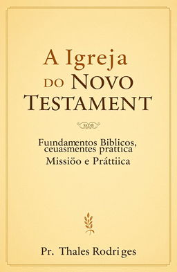 A book cover design for 'A igreja do Novo Testamento - Fundamentos Bíblicos, Missão e Prática', featuring a scholarly and formal theological style