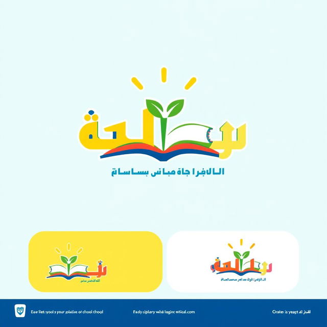 A vibrant and engaging logo design for a school named 'دبستان شهیدنظری'