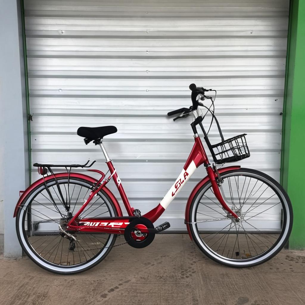 Bicicleta de Ciudad pintada de Azul, Blanco y Rojo