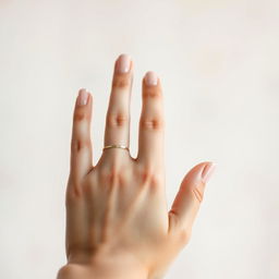 A close-up of a girl's hand gracefully positioned against a soft background