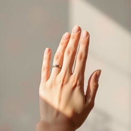 A close-up of a girl's hand gracefully positioned against a soft background