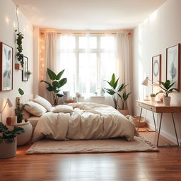 Aesthetic bedroom design featuring cozy and stylish elements