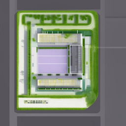 Comprehensive site plan of a modern bank featuring a designated parking area and a drive-thru service lane, emphasising on the strategic layout and design