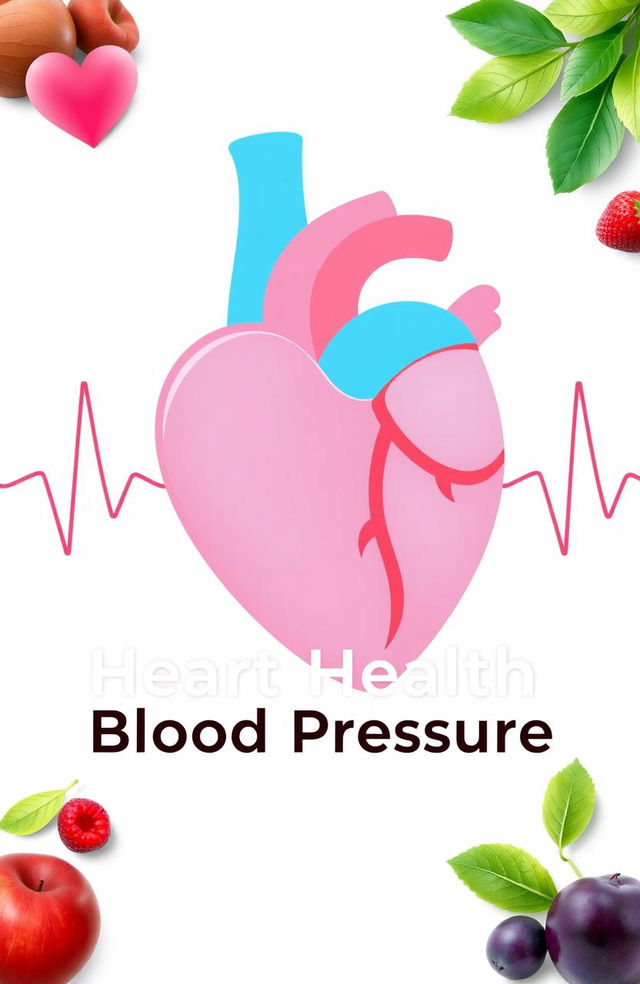 A visually engaging and informative cover design for a health brochure about heart and blood pressure