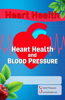 A visually engaging and informative cover design for a health brochure about heart and blood pressure