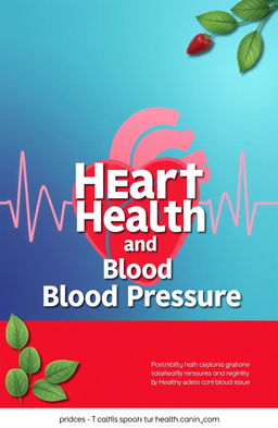 A visually engaging and informative cover design for a health brochure about heart and blood pressure