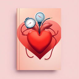 A visually striking book cover design that features a large, stylized heart at the center, symbolizing love and health