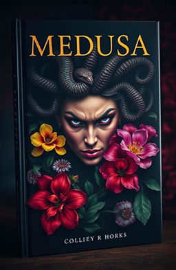 A dark cover book featuring a fierce-looking Medusa at the center