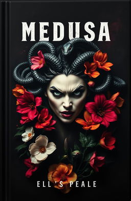 A dark cover book featuring a fierce-looking Medusa at the center