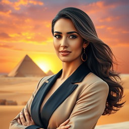 An elegant portrait of Egyptian actress Faten Hamada, showcasing her captivating beauty and charm