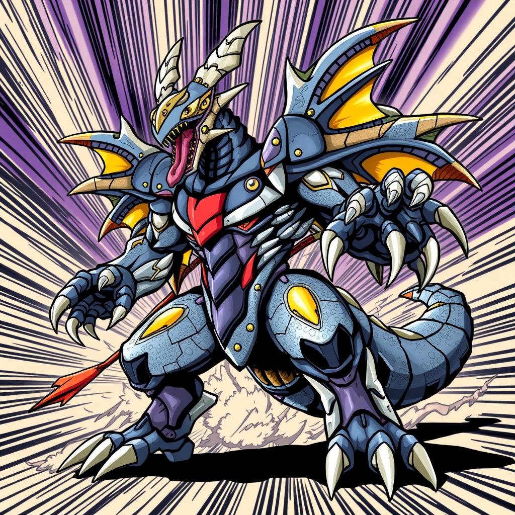 Greymon depicted as a Stand from JoJo's Bizarre Adventure, presenting a fierce and dynamic appearance