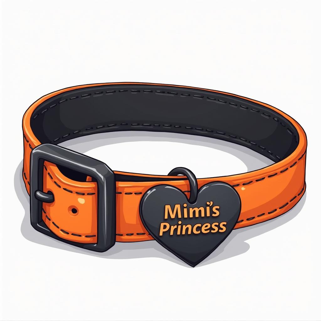 Anime style illustration of a pet collar, angled slightly to the left