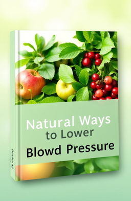 A calming eBook cover design for a guide titled 'Natural Ways to Lower Blood Pressure'
