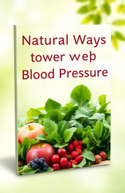 A calming eBook cover design for a guide titled 'Natural Ways to Lower Blood Pressure'