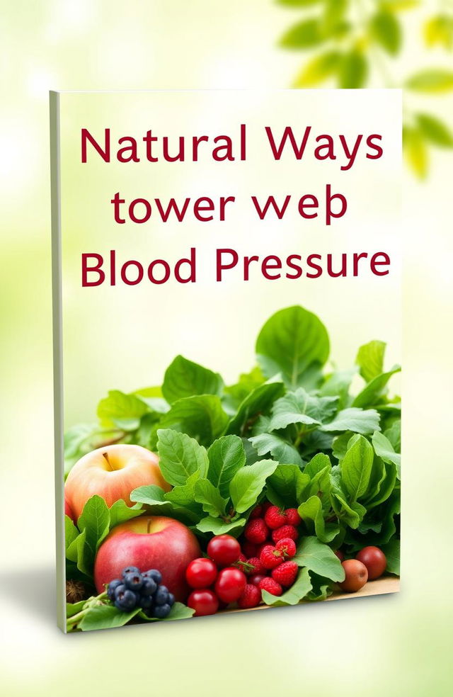 A calming eBook cover design for a guide titled 'Natural Ways to Lower Blood Pressure'