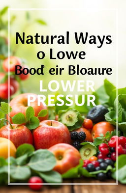 A calming eBook cover design for a guide titled 'Natural Ways to Lower Blood Pressure'