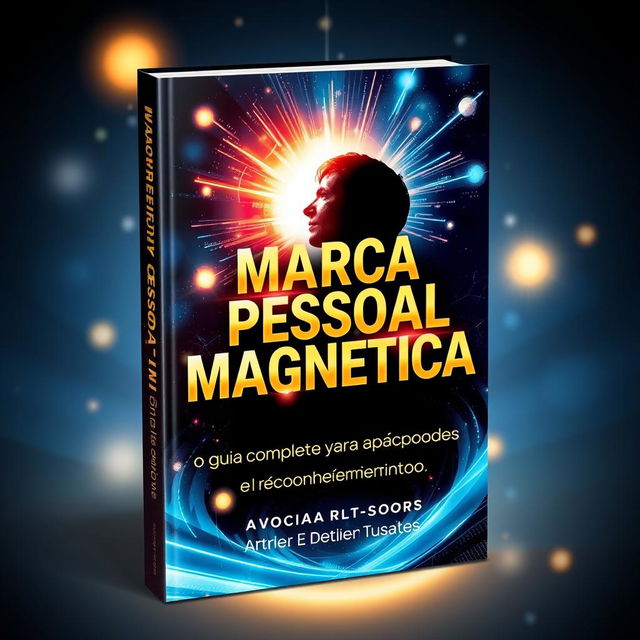 A visually striking book cover design for 'Marca Pessoal Magnética: o guia completo para Atrair Oportunidades e Reconhecimento'