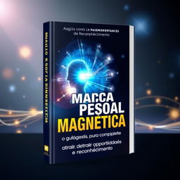 A visually striking book cover design for 'Marca Pessoal Magnética: o guia completo para Atrair Oportunidades e Reconhecimento'