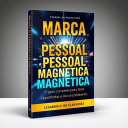 A visually striking book cover design for 'Marca Pessoal Magnética: o guia completo para Atrair Oportunidades e Reconhecimento'