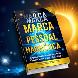 A visually striking book cover design for 'Marca Pessoal Magnética: o guia completo para Atrair Oportunidades e Reconhecimento'