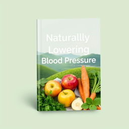 An eBook cover design for a guide on naturally lowering blood pressure that conveys calm, health, and wellness