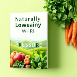 An eBook cover design for a guide on naturally lowering blood pressure that conveys calm, health, and wellness