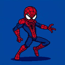 An 8-bit pixel-art character inspired by a rogue version of Spiderman