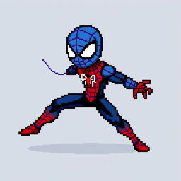 An 8-bit pixel-art character inspired by a rogue version of Spiderman