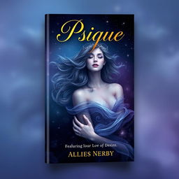 A stylish and enigmatic book cover design for a seduction-themed book titled 'Psique'