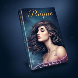 A stylish and enigmatic book cover design for a seduction-themed book titled 'Psique'