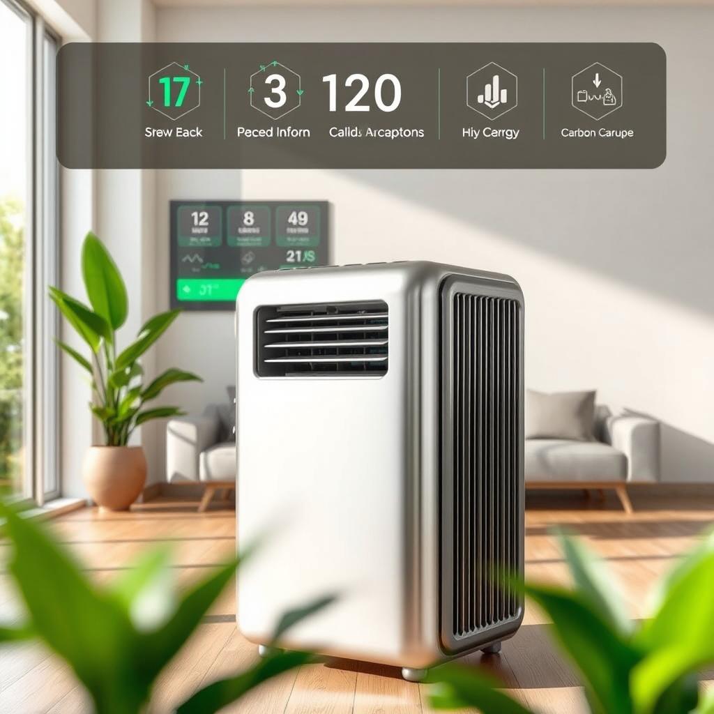 A compact, air conditioner-sized renewable energy device designed to capture carbon emissions from the air and convert them into electricity