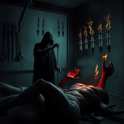 A haunting dreamscape depicting a harrowing scene inspired by nightmarish testimonies, with a dark, surreal atmosphere