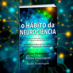 A captivating e-book cover design for 'O Hábito da Neurociência' with the subtitle 'Exercícios Práticos para Criar Hábitos de Transmutação da Realidade' by Aline Domingues
