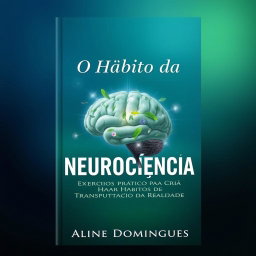 A captivating e-book cover for 'O Hábito da Neurociência' by Aline Domingues