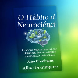 A captivating e-book cover for 'O Hábito da Neurociência' by Aline Domingues