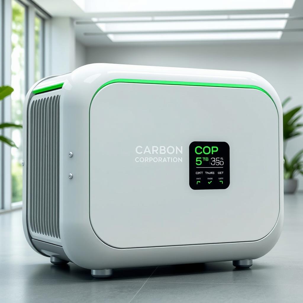 Presenting 'Carbon Cop', an innovative product by MnM Corporation, designed to capture carbon emissions and convert them into renewable electricity