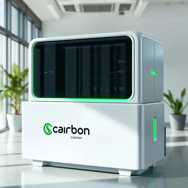 Introducing 'Carbon Cop', a revolutionary compact generator designed to capture carbon emissions and convert them into renewable electricity