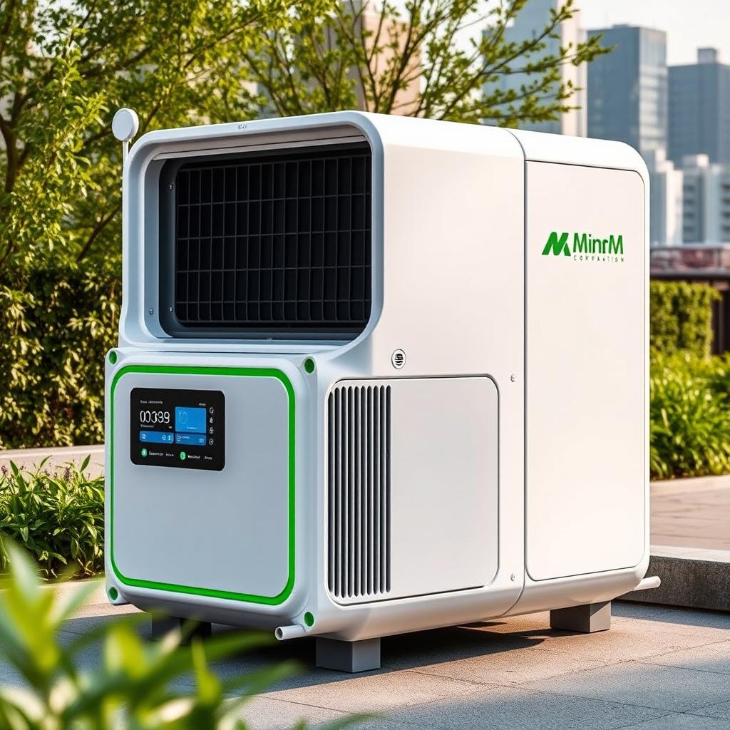 Introducing 'Carbon Cop', an innovative outdoor device by MnM Corporation specifically designed to capture carbon emissions from the atmosphere and convert them into renewable electricity